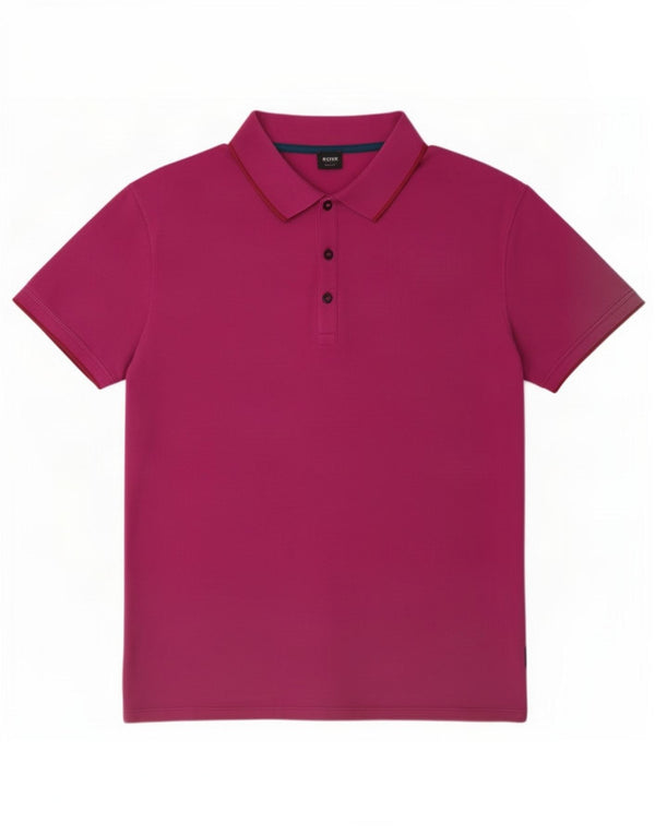 Hugo Boss Męska koszulka polo slim fit 2XL fioletowa bawełna