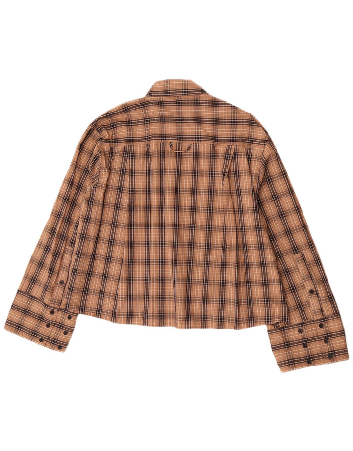 Damska koszula oversize Zara UK 10 w małą brązową kratkę, bawełniana