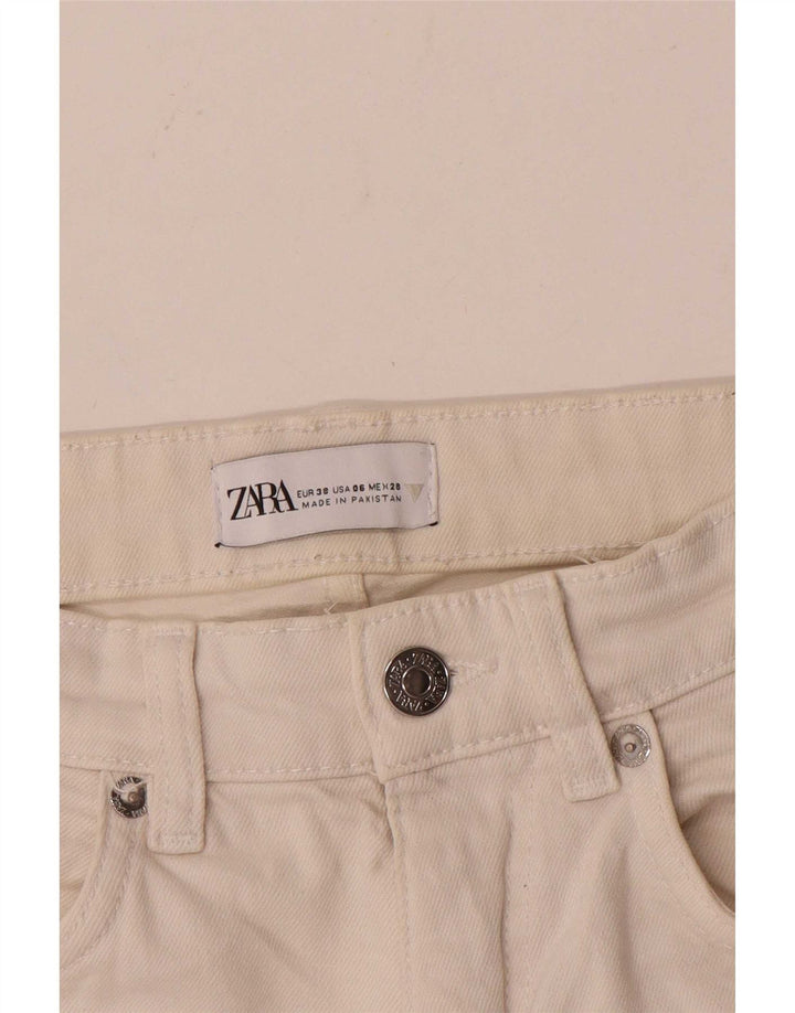 Dżinsy damskie Zara Cropped EU 38 Small W28 L25 Białe