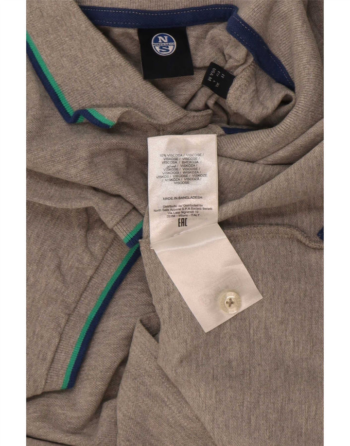 Męska koszulka polo North Sails, wiskoza w szare paski
