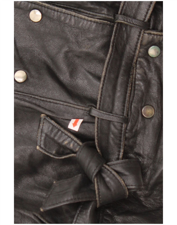 Damska kurtka skórzana oversize VINTAGE EU 42, duża czarna skóra