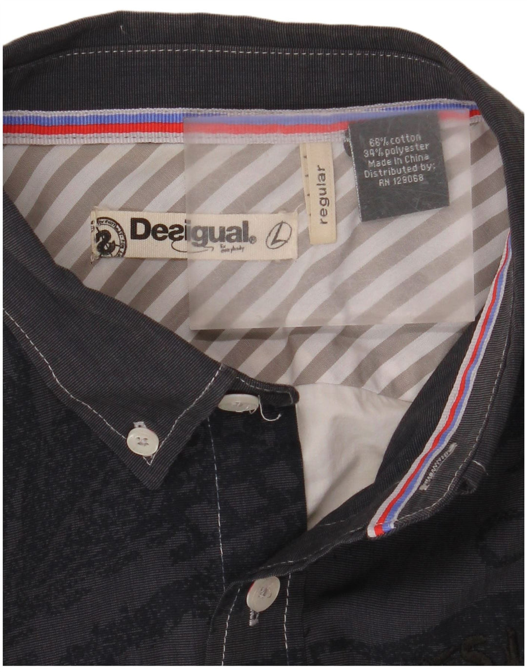 Męska koszula z grafiką Desigual, duża, wielobarwna, bawełniana z blokami kolorów