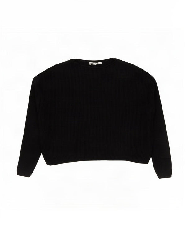 Damski sweter Zara Crop Oversize z dekoltem w łódkę UK 14 Średni czarny