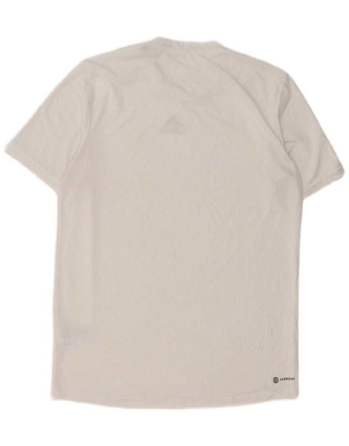 Adidas Męski T-shirt Aeroready Top Mały Biały Poliester