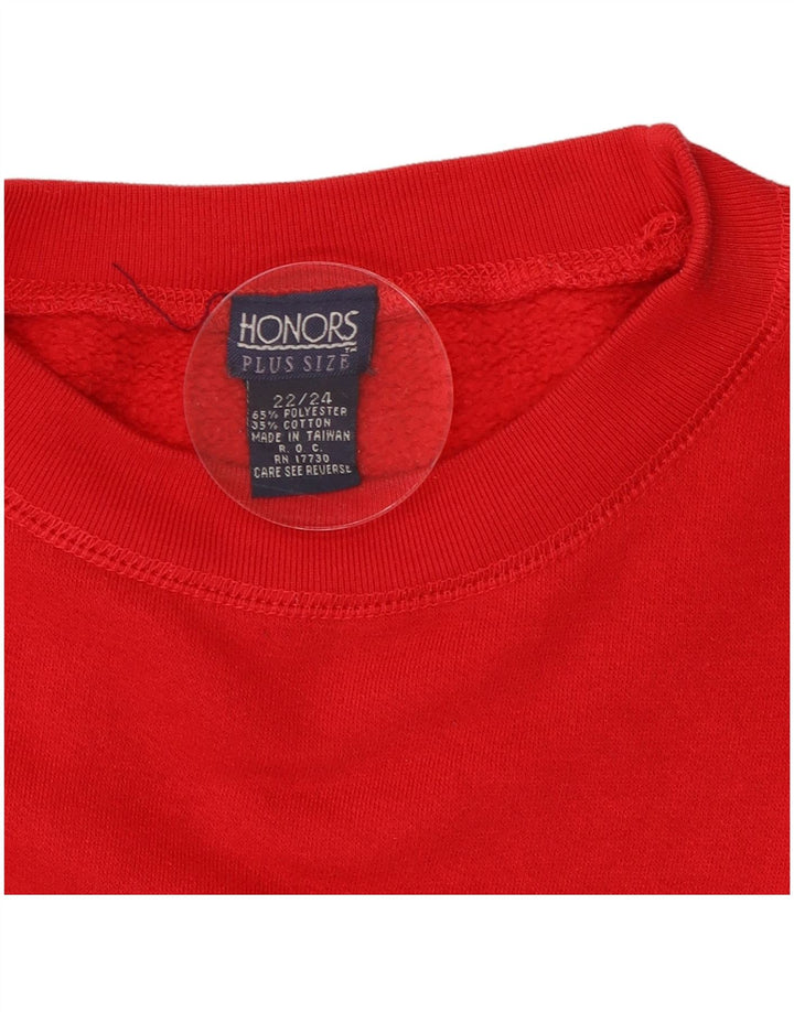 Damska bluza oversize z grafiką Honors UK 22/24 2XL czerwona