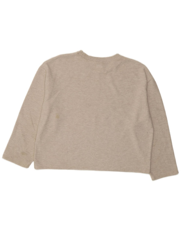 Damski top oversize z długim rękawem Zara UK 16, duży w kolorze złamanej bieli