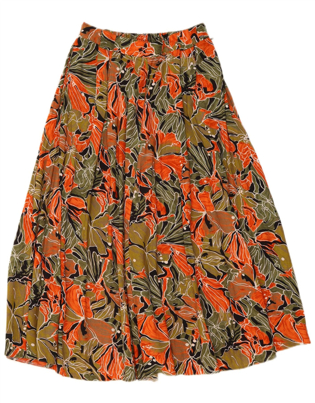 VINTAGE Womens Flared Skirt EU 42 Large W30  Multicoloured Floral