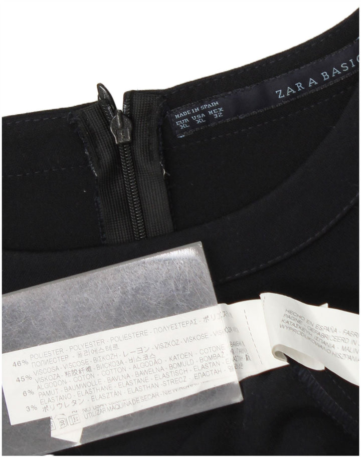 Damska sukienka typu shift bez rękawów Zara UK 18 XL Granatowy poliester