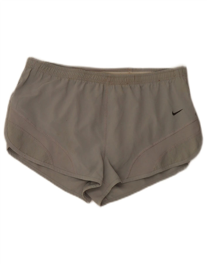 Damskie spodenki sportowe Nike Dri Fit UK 10, małe, szare, poliestrowe