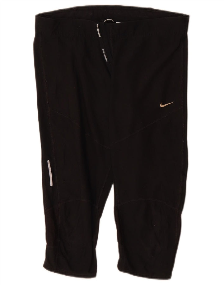 Damskie spodnie dresowe NIKE Dri Fit Capri UK 12, średni czarny poliester