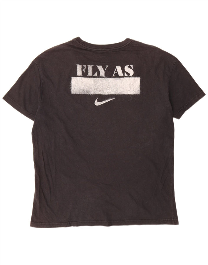 Męski T-shirt z grafiką Nike, duży, czarny, bawełniany