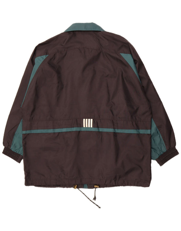 Męska kurtka wiatrówka Vintage UK 44 2XL Czarny nylon z blokami kolorów