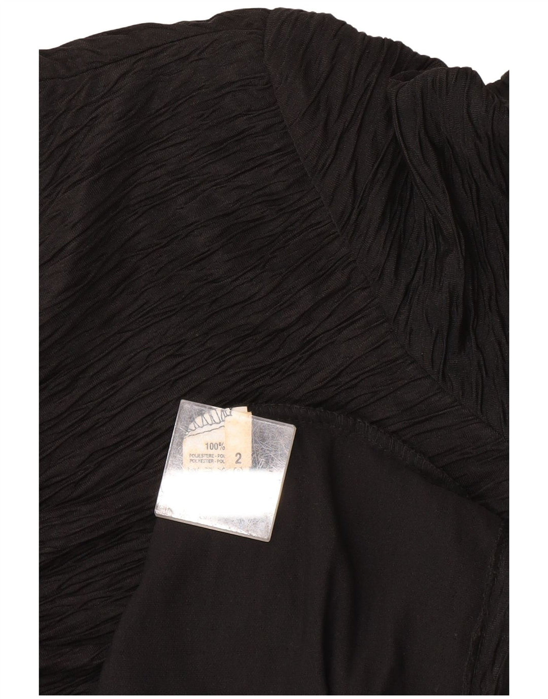 Vintage damska sukienka płaszczowa US 2 XS, czarny poliester