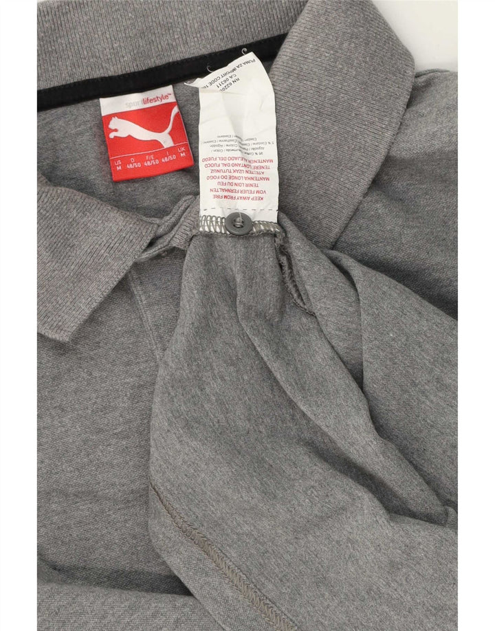 Męska koszulka polo Puma, średnia szara bawełna