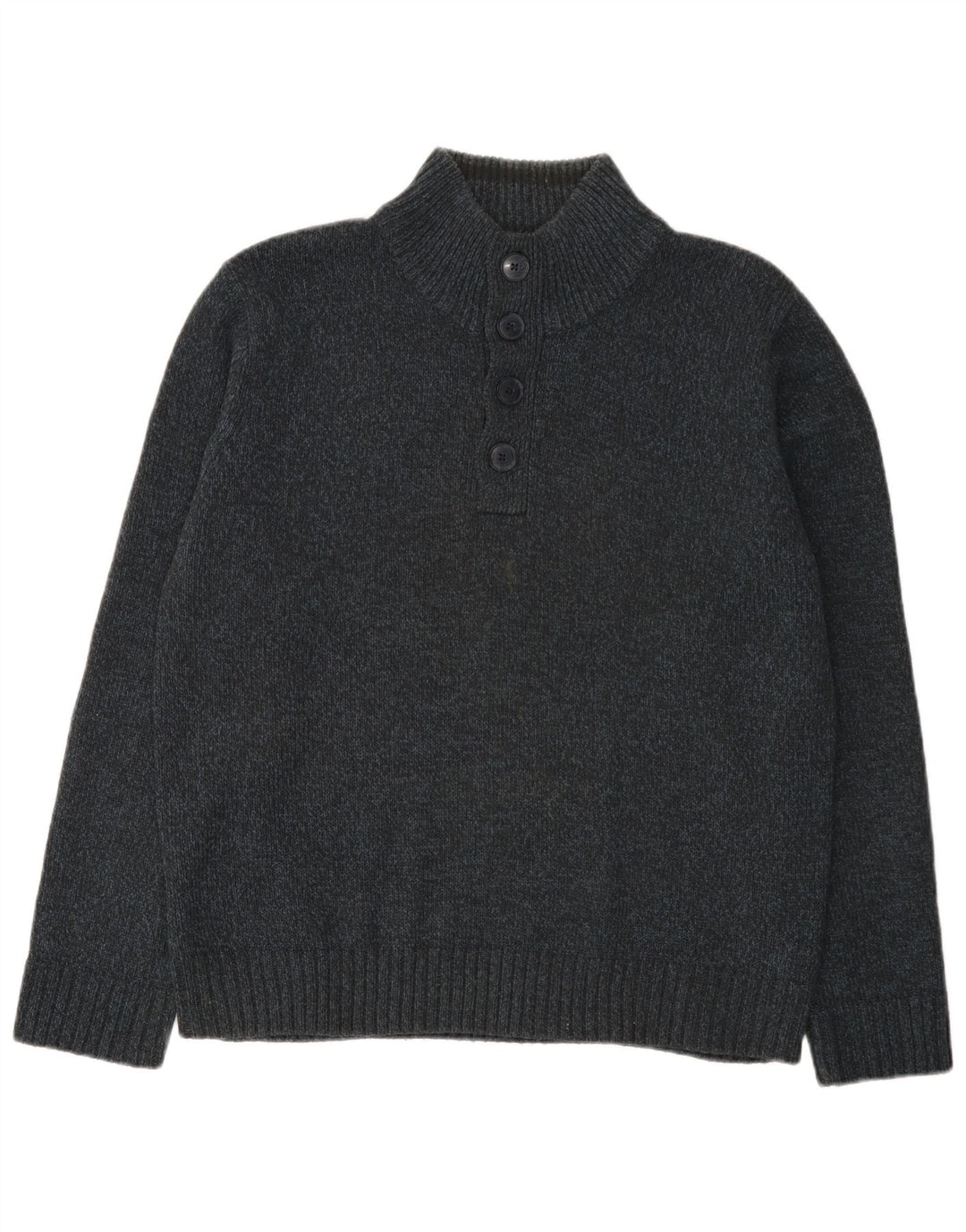 Marks & Spencer Męski sweter zapinany na guziki, duży, granatowy, nakrapiany