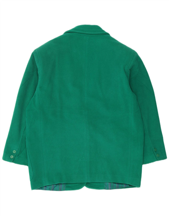 Damska marynarka Benetton zapinana na 2 guziki, oversize IT 40, mała, zielona wełna