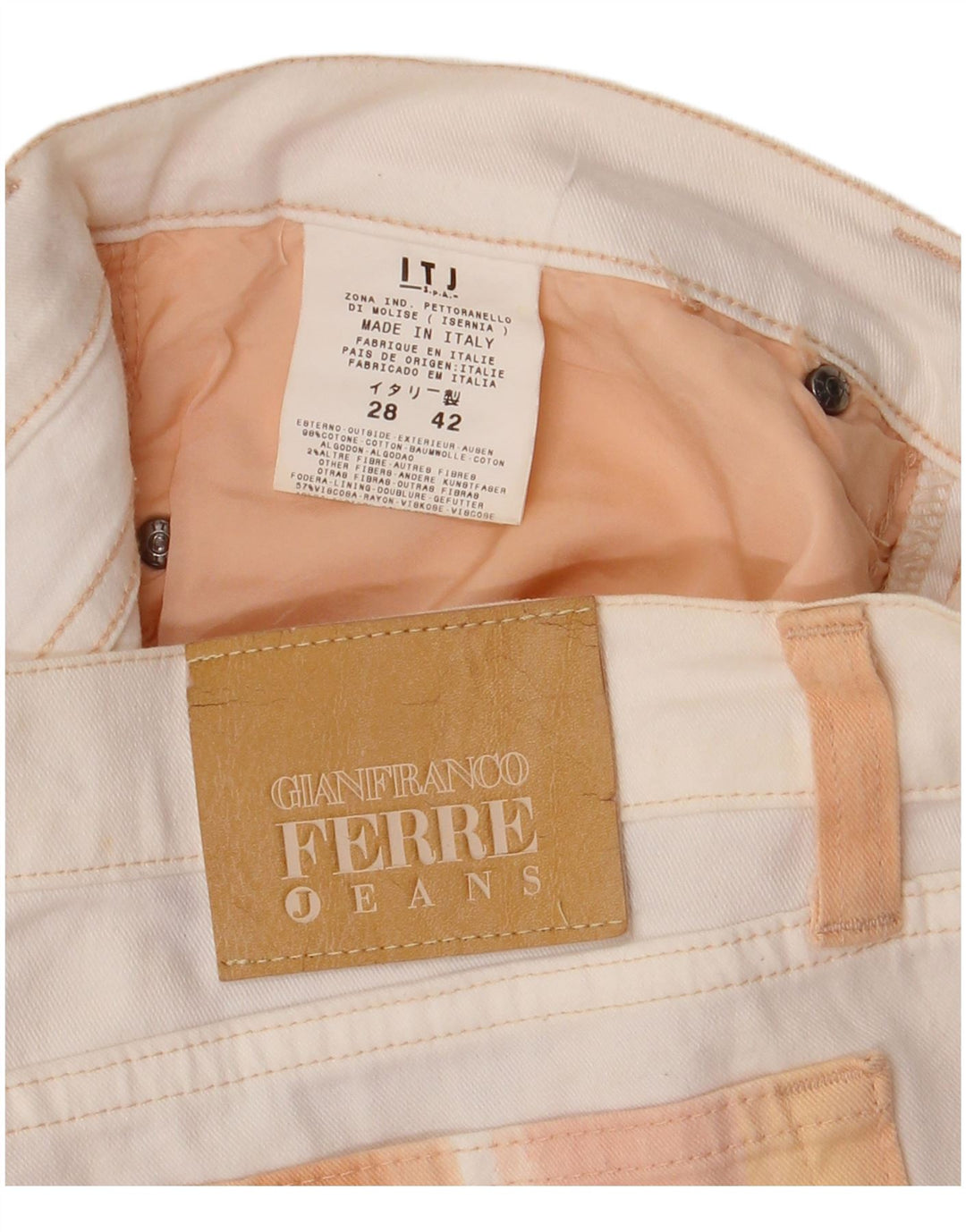 Damskie spodenki jeansowe Gianfranco Ferre W28 w kolorze średniej bieli