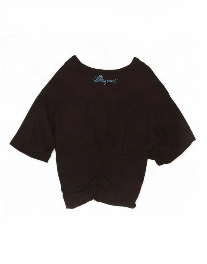 Damska bluzka Desigual Batwing Top UK 14 Large czarna wiskoza