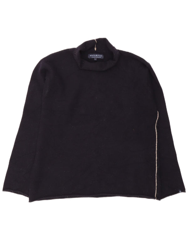 White Stuff Womens Roll Neck Jumper Sweater UK 16 Large Navy Blue Wool