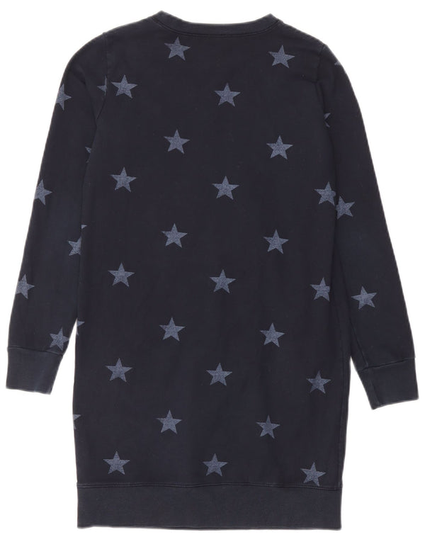 Converse Womens Sweatshirt Jumper Dress UK 10 Small Navy Blue Geometric