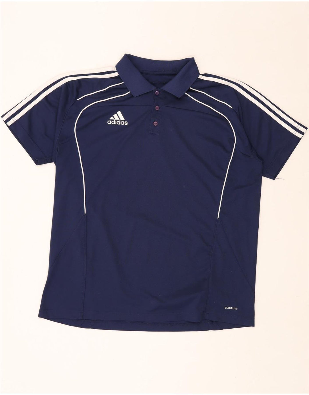 Męska koszulka polo ADIDAS Climalite UK 46/48 XL, granatowa, poliester