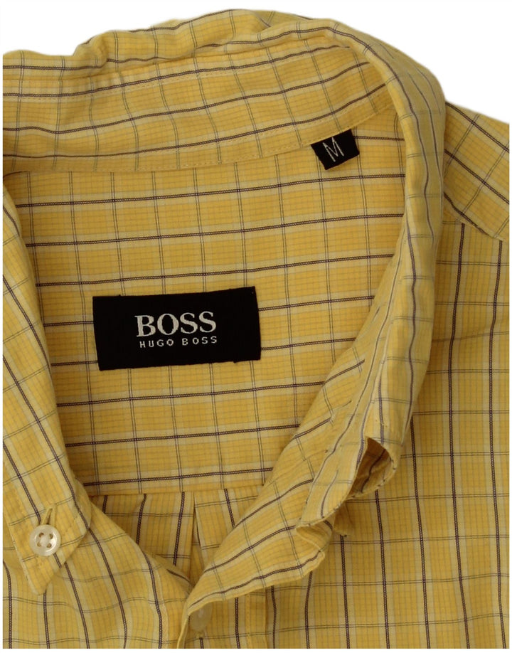 Koszula męska Hugo Boss w średnią żółtą kratkę