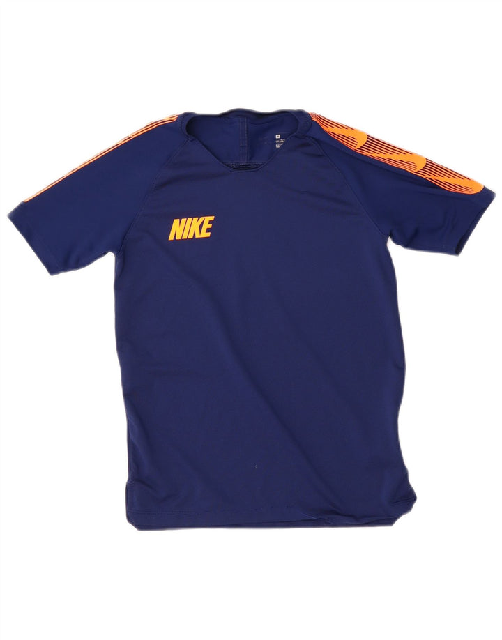 Chłopięcy T-shirt z grafiką NIKE, 10-11 lat, średni granatowy, blok kolorów