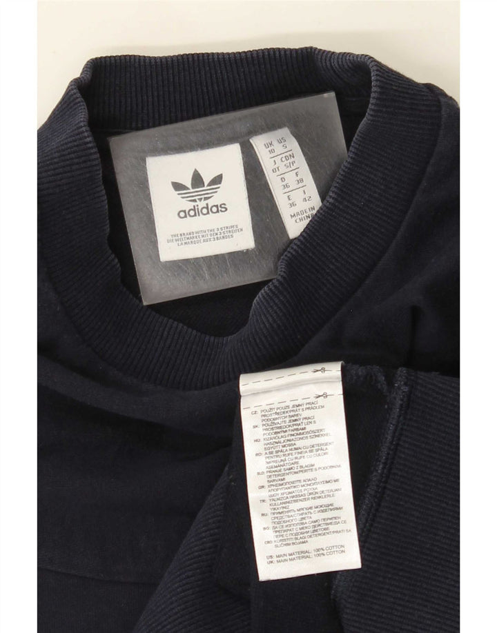 Damska bluza oversize Adidas Jumper UK 10, mała, granatowa, bawełniana