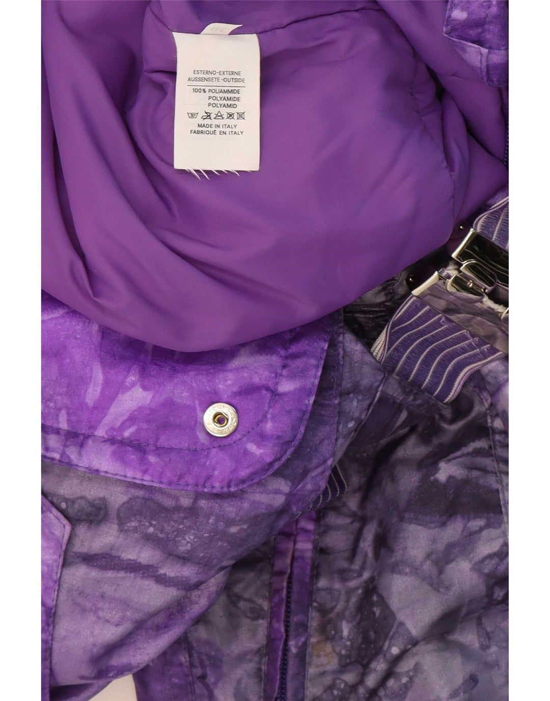 Damski kombinezon narciarski Alasca z abstrakcyjnym wzorem, oversize IT 38 XS, fioletowy