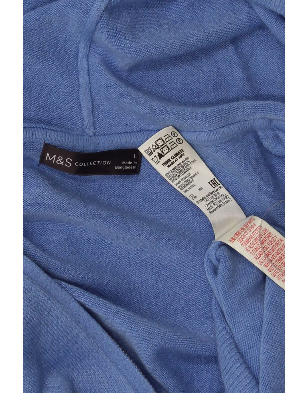 Marks & Spencer Męski sweter z kapturem, duży, niebieski akryl