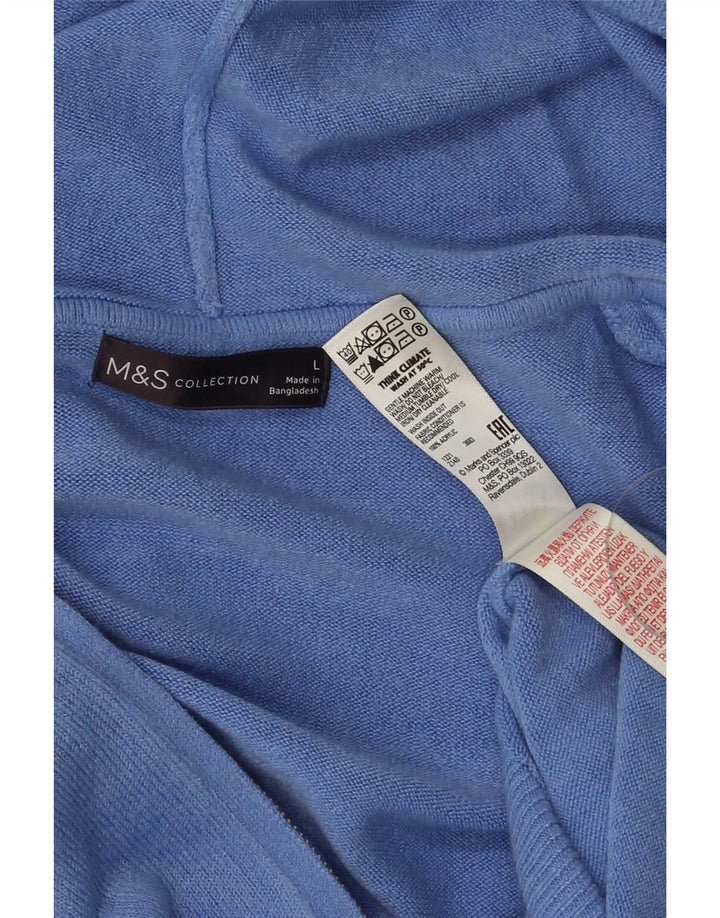 Marks & Spencer Męski sweter z kapturem, duży, niebieski akryl