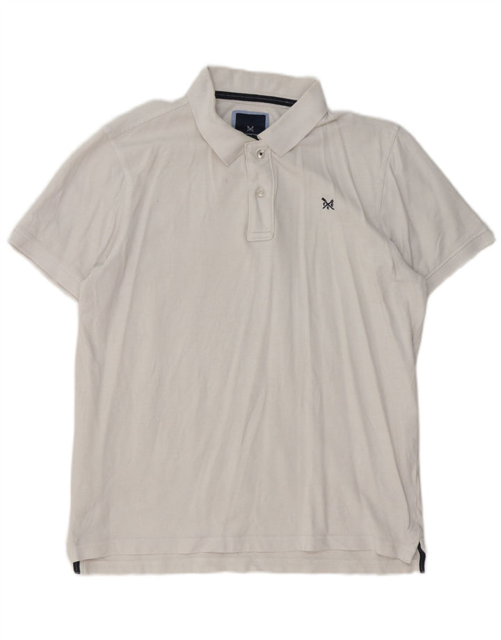 Crew Clothing Męska koszulka polo, duża, biała, bawełniana