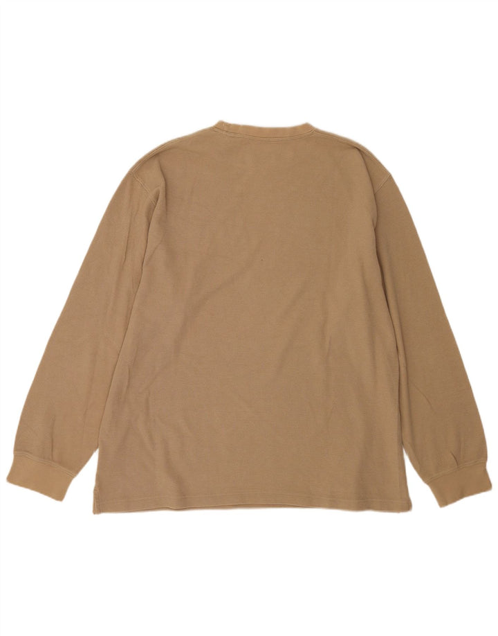 Męski top Timberland z długim rękawem, duży, brązowy, bawełniany