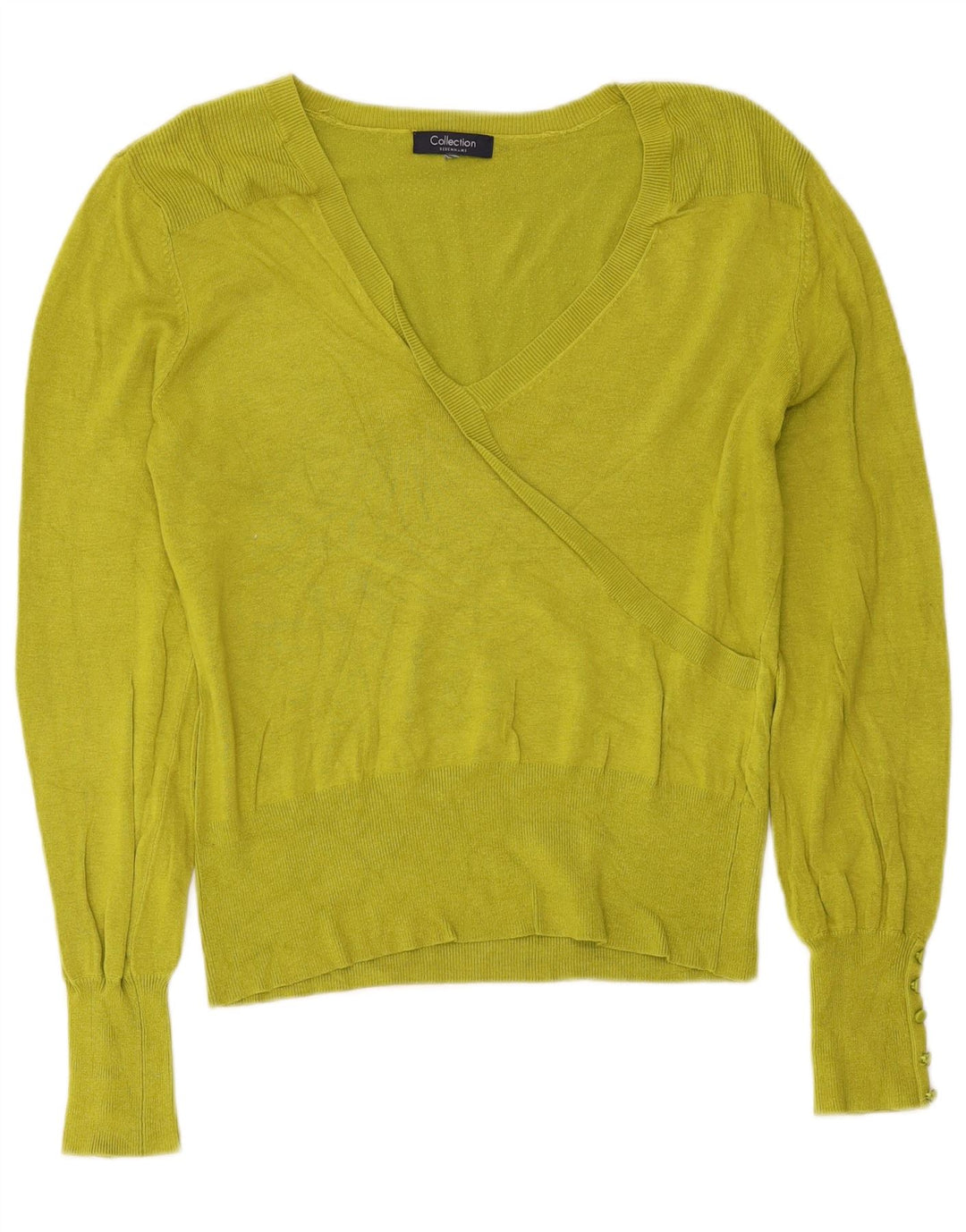 Sweter damski Debenhams z dekoltem w kształcie litery V, UK 14, średni zielony