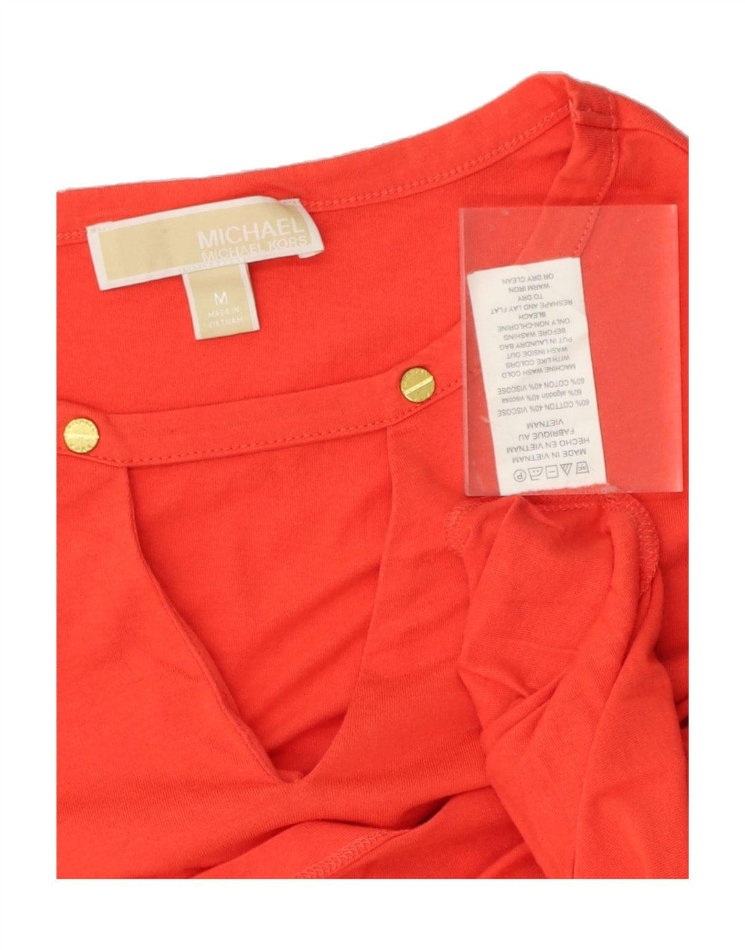 MICHAEL KORS Womens T-Shirt Top UK 14 Medium Red Cotton Vintage Michael Kors and Second-Hand Michael Kors from Messina Hembry 