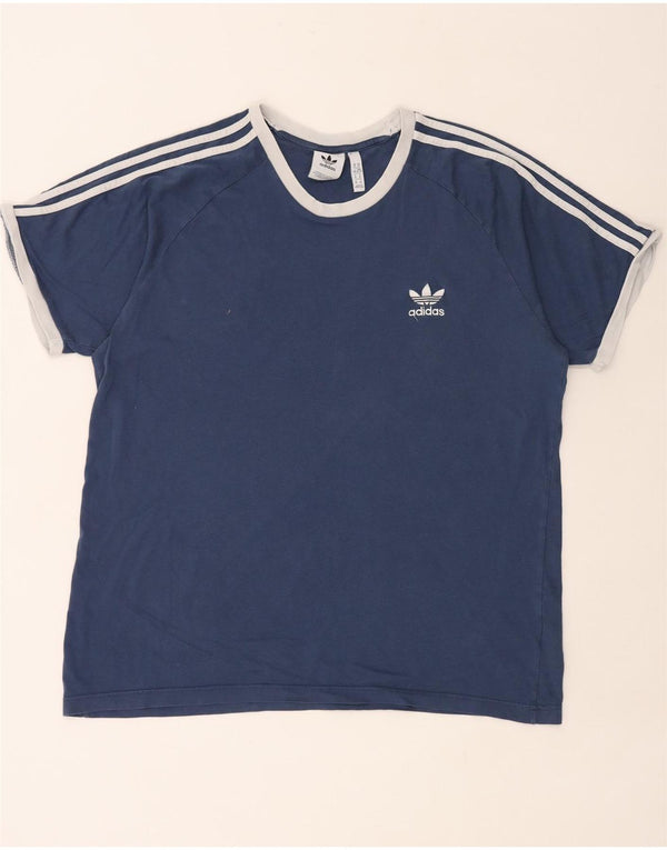 T-shirt męski ADIDAS XL, niebieski, bawełniany