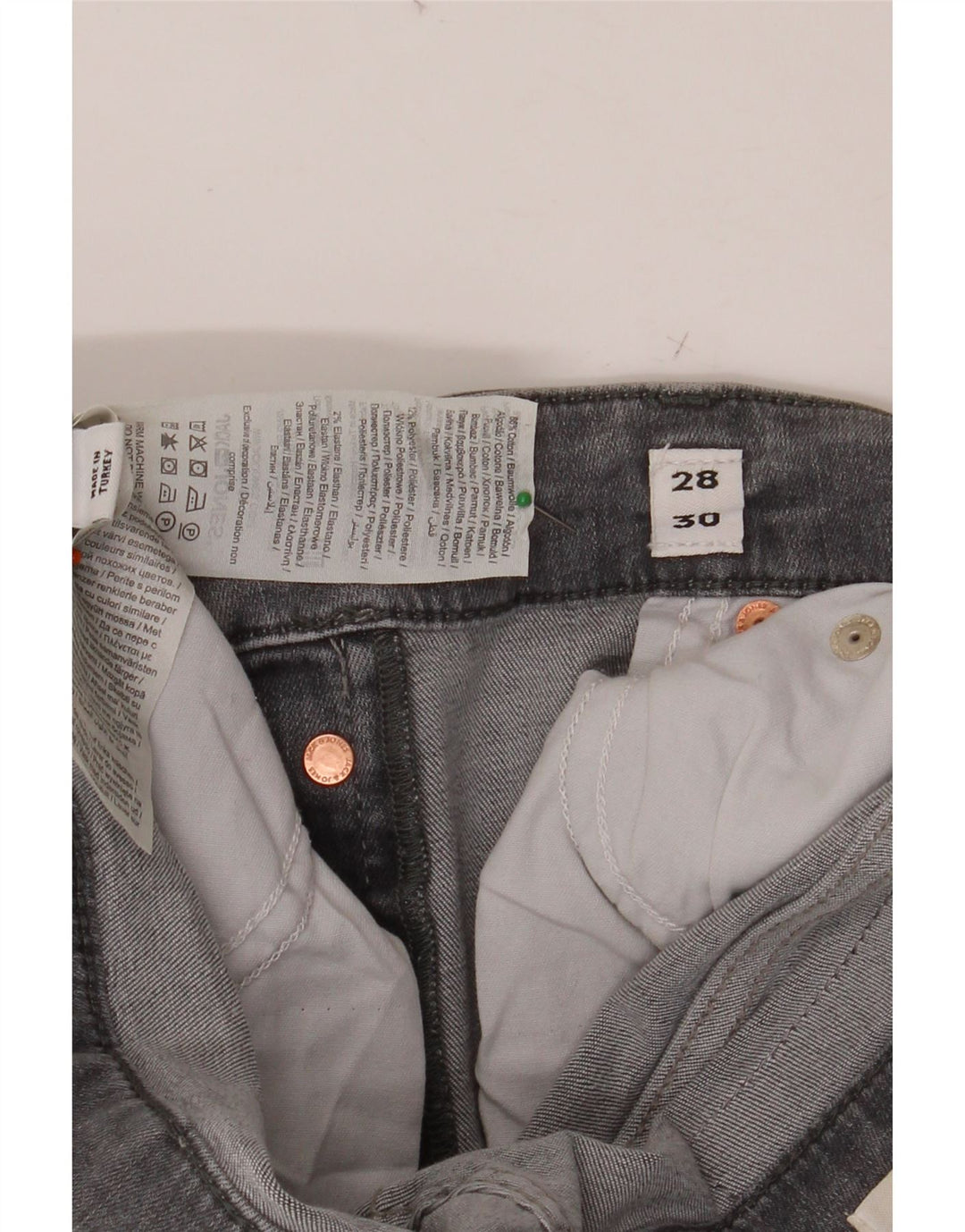 JACK & JONES Męskie jeansy slim W28 L30 Szara bawełna