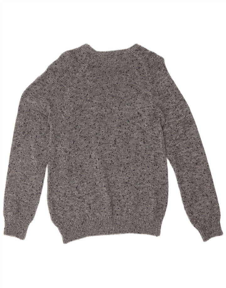 Męski sweter Zara z okrągłym dekoltem, średnioszary, nakrapiany
