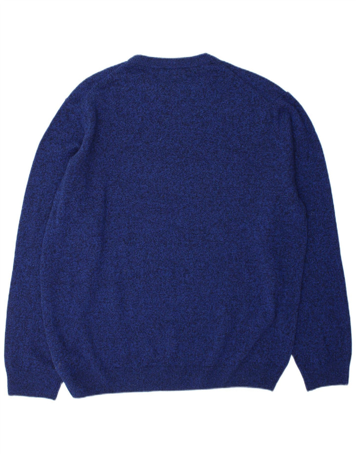 Marks & Spencer Męski sweter z okrągłym dekoltem 2XL Niebieska wełna