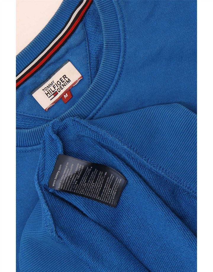 Męska bluza z grafiką Tommy Hilfiger, średnia niebieska bawełna