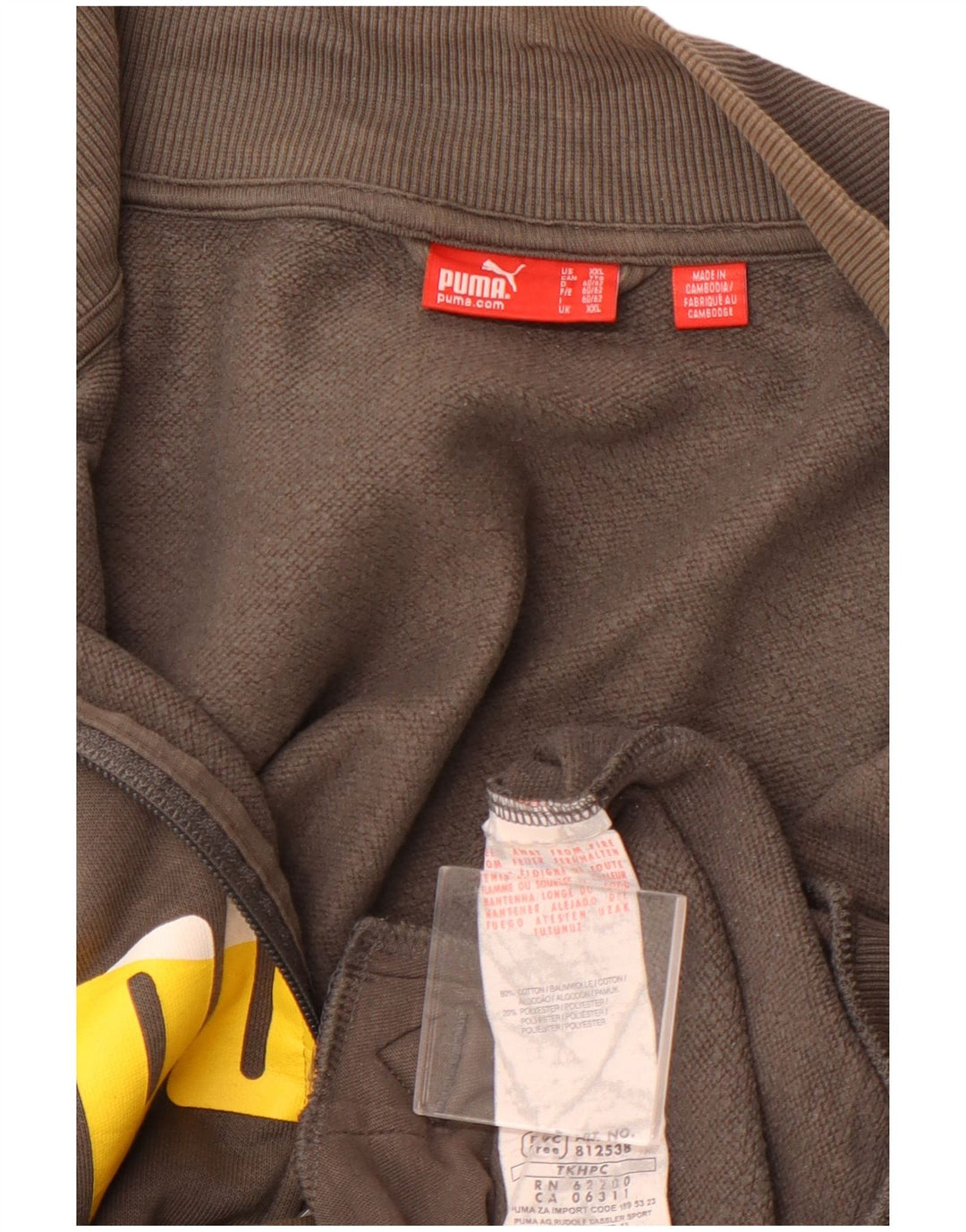 Męska kurtka dresowa PUMA z grafiką 2XL, szara bawełna