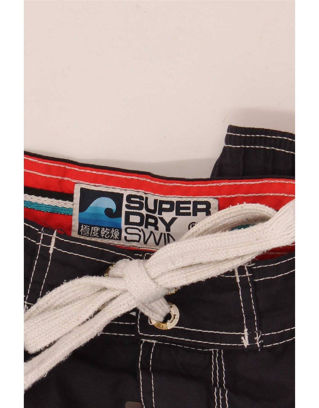 Męskie spodenki kąpielowe Superdry z grafiką, średni granatowy poliester