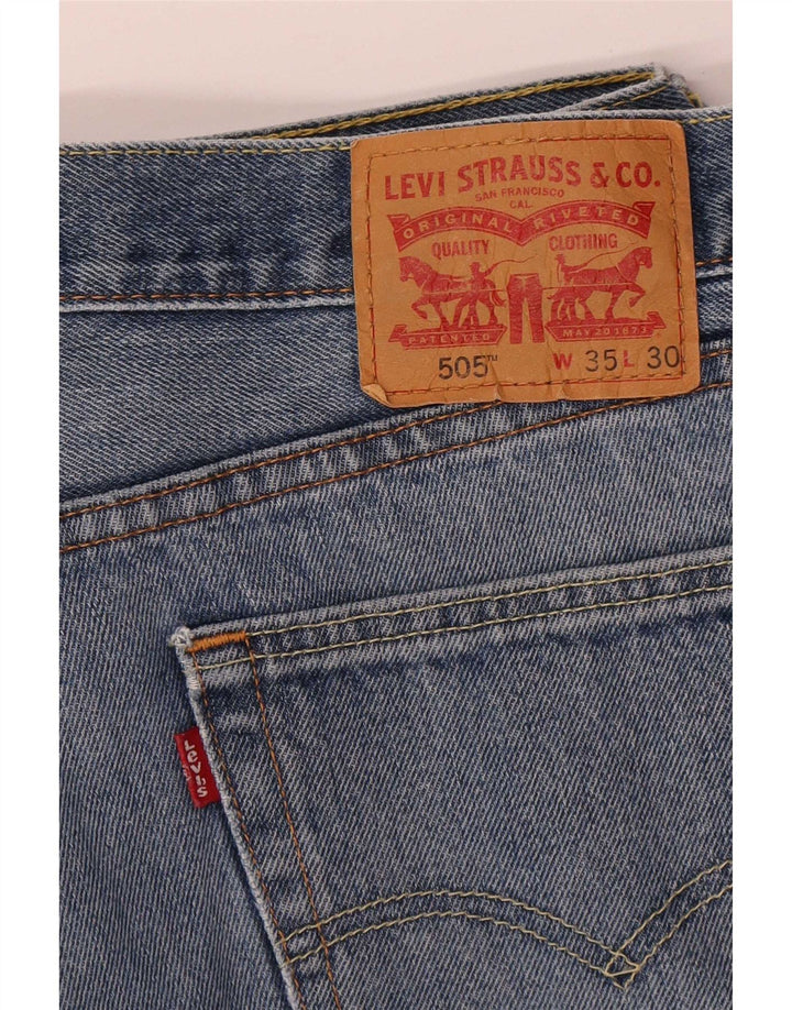 Męskie jeansy Levi's 505 Straight W35 L30 Niebieskie bawełniane