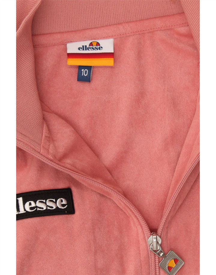 ELLESSE Womens Crop Tracksuit Top Jacket UK 10 Small  Pink Polyester Vintage Ellesse and Second-Hand Ellesse from Messina Hembry 