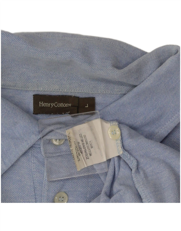 Męska koszulka polo Henry Cottons, duża, niebieska, bawełniana