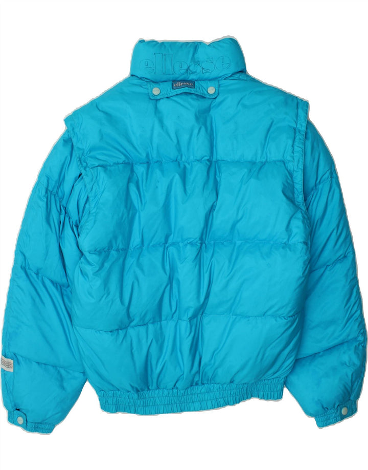 ELLESSE Mens Graphic Padded Jacket UK 36 Small Blue Polyester Vintage Ellesse and Second-Hand Ellesse from Messina Hembry 