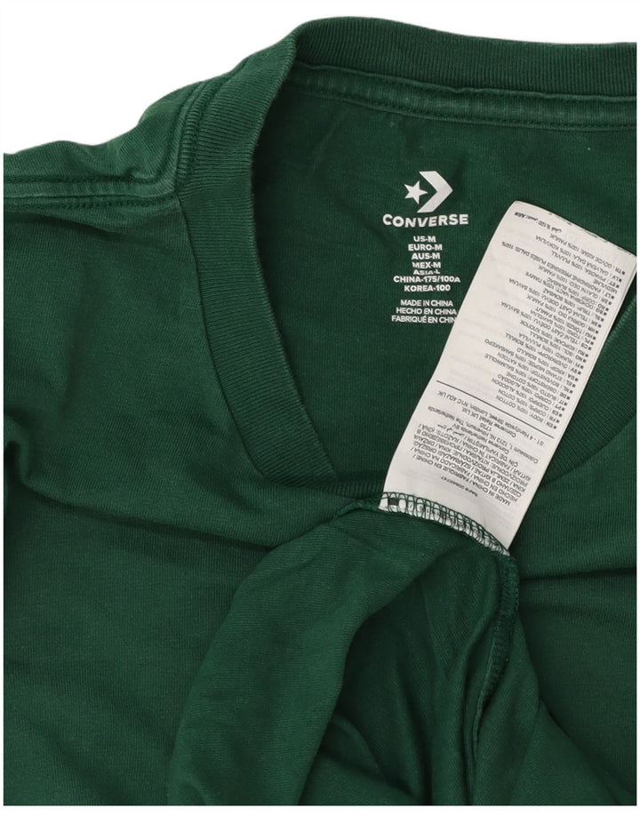 Męska koszulka Converse z grafiką, średnia, zielona bawełna