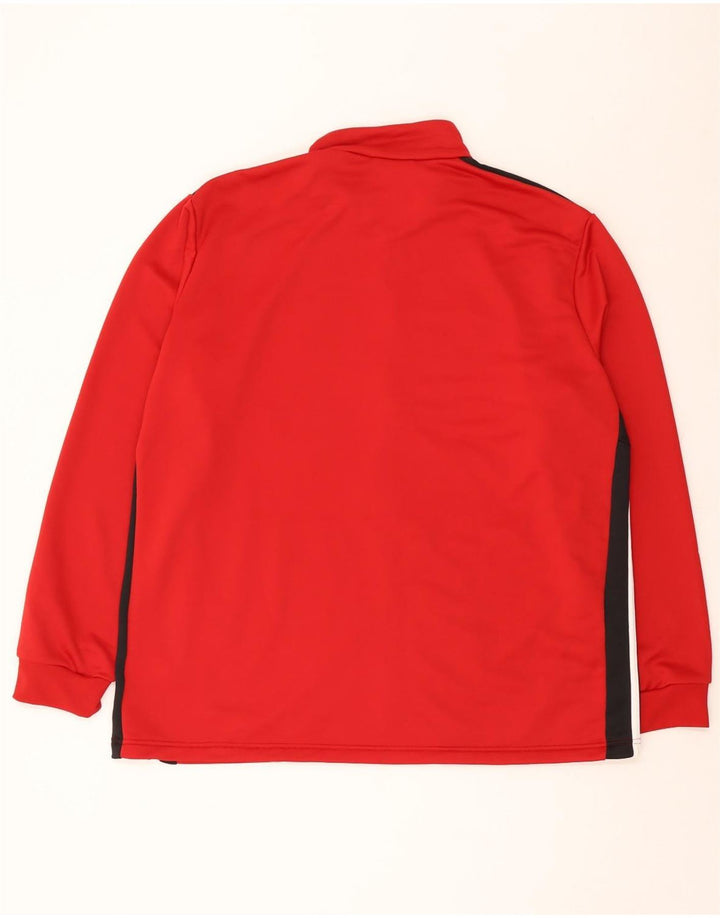 Adidas Męska bluza dresowa Top 2XL Czerwony poliester z blokami kolorów