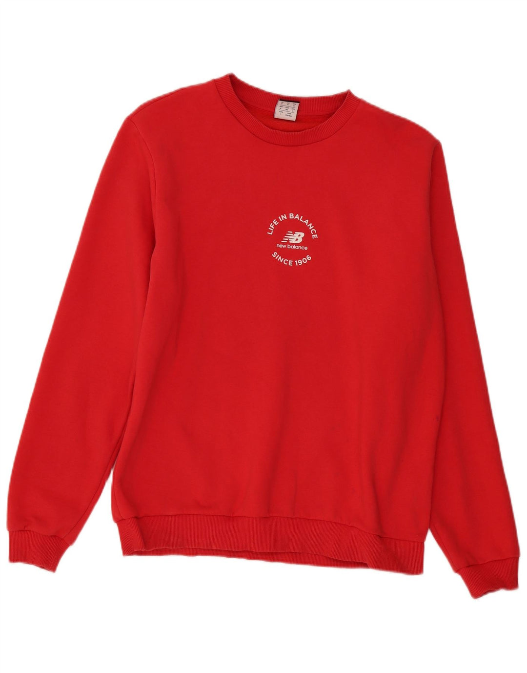 Męska bluza z grafiką New Balance, średnio czerwona, bawełniana