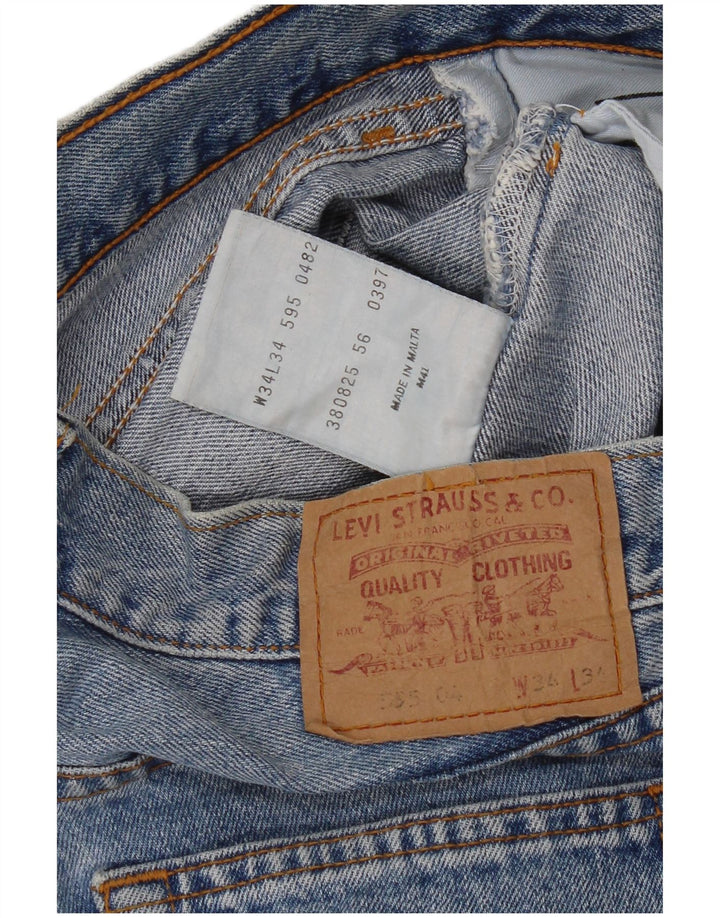 Męskie jeansy Levi's 595 Straight W34 L28 Niebieskie bawełniane